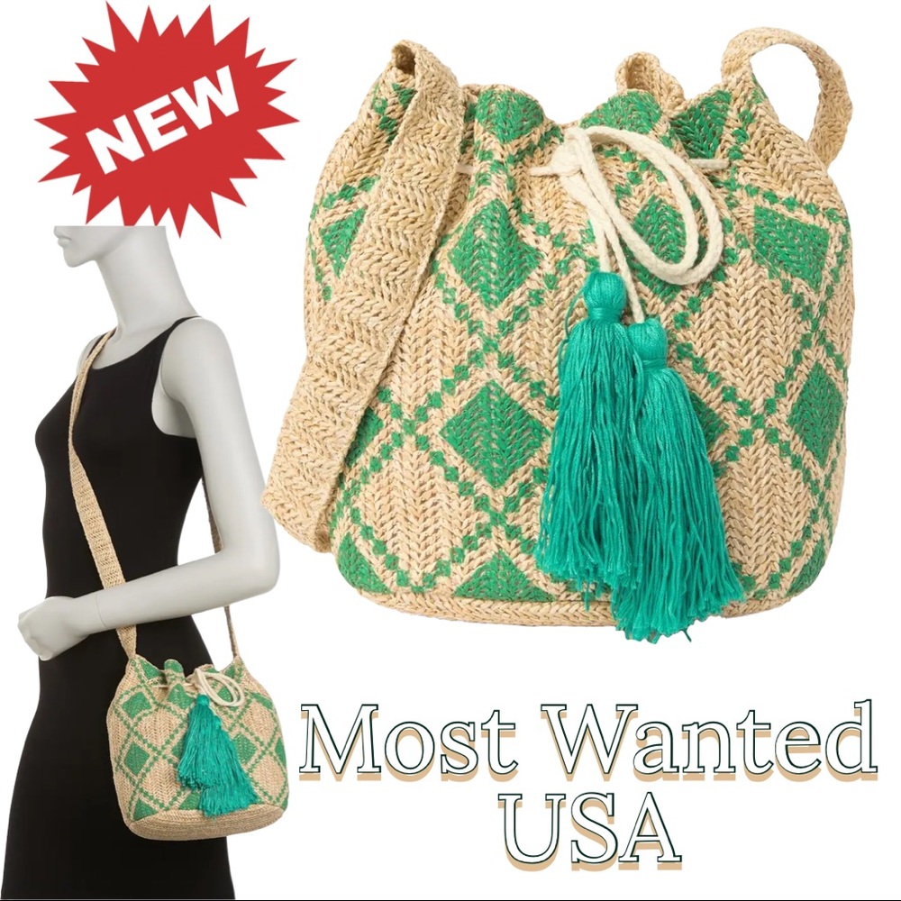 ⏰TODAY ONLY‼️🆕 MOST WANTED USA Straw Drawstring Crossbody bag